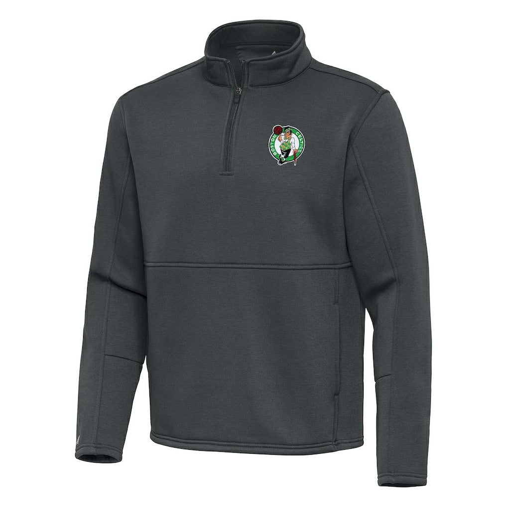 Boston Celtics Antigua Twist Quarter-Zip Pullover Top - Pewter online Outlet