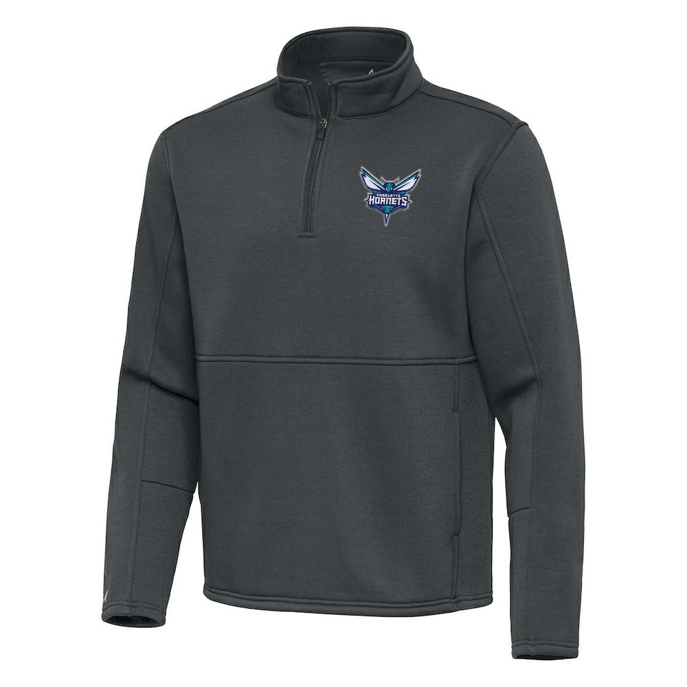 Charlotte Hornets Antigua Twist Quarter-Zip Pullover Top - Pewter on sale Discount