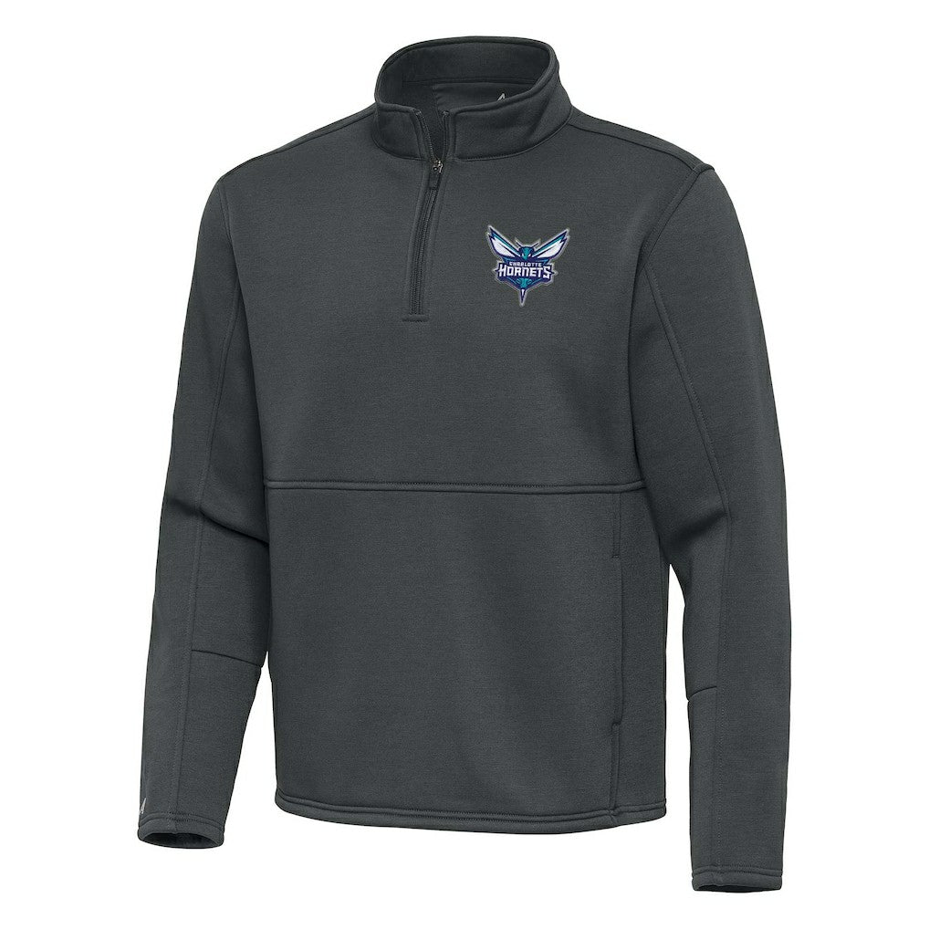 Charlotte Hornets Antigua Twist Quarter-Zip Pullover Top - Pewter on sale Discount
