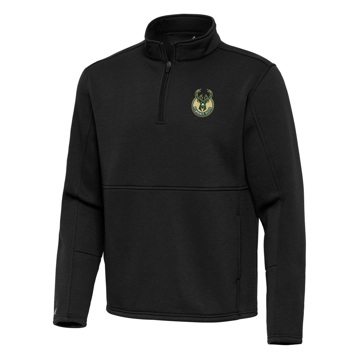 Milwaukee Bucks Antigua Twist Quarter-Zip Pullover Top - Black sale New