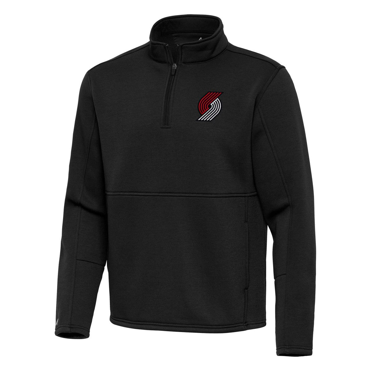 Portland Trail Blazers Antigua Twist Quarter-Zip Pullover Top - Black on sale For Sale