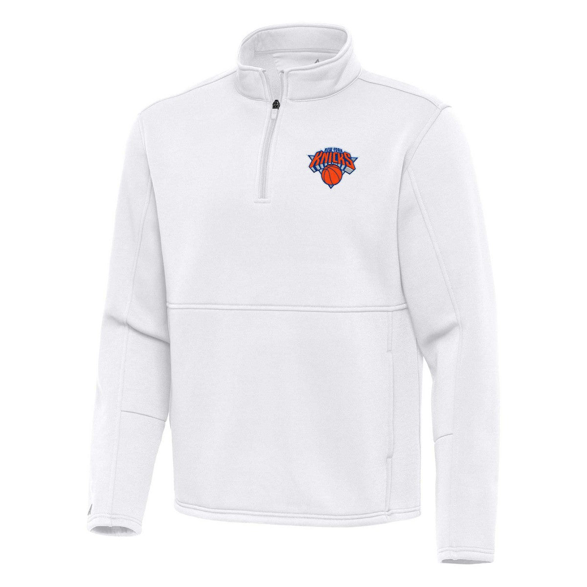 New York Knicks Antigua Twist Quarter-Zip Pullover Top - White for sale Online