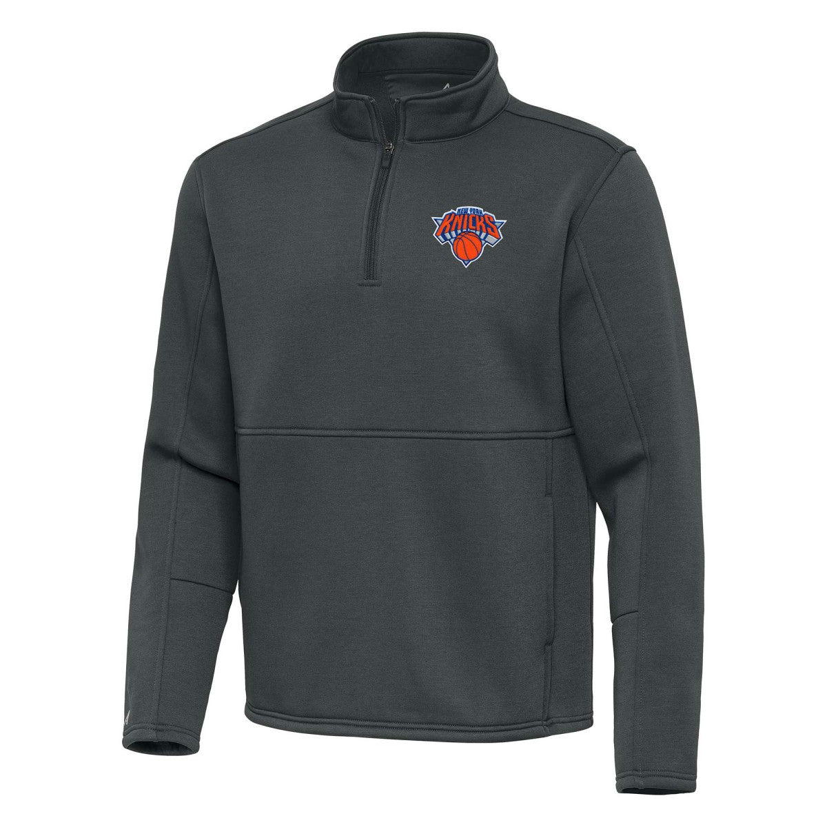 New York Knicks Antigua Twist Quarter-Zip Pullover Top - Pewter shop On Sale