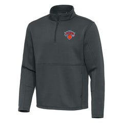 New York Knicks Antigua Twist Quarter-Zip Pullover Top - Pewter shop On Sale