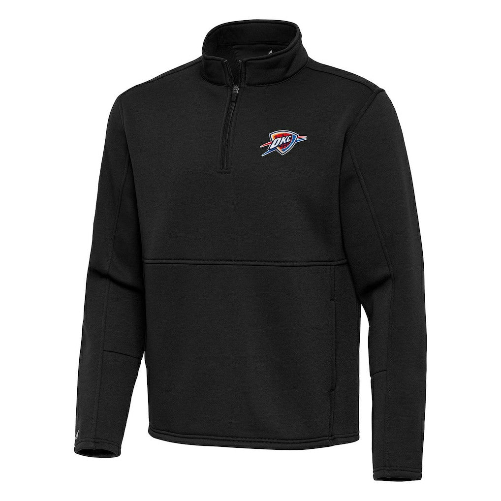 Oklahoma City Thunder Antigua Twist Quarter-Zip Pullover Top - Black shop On Sale