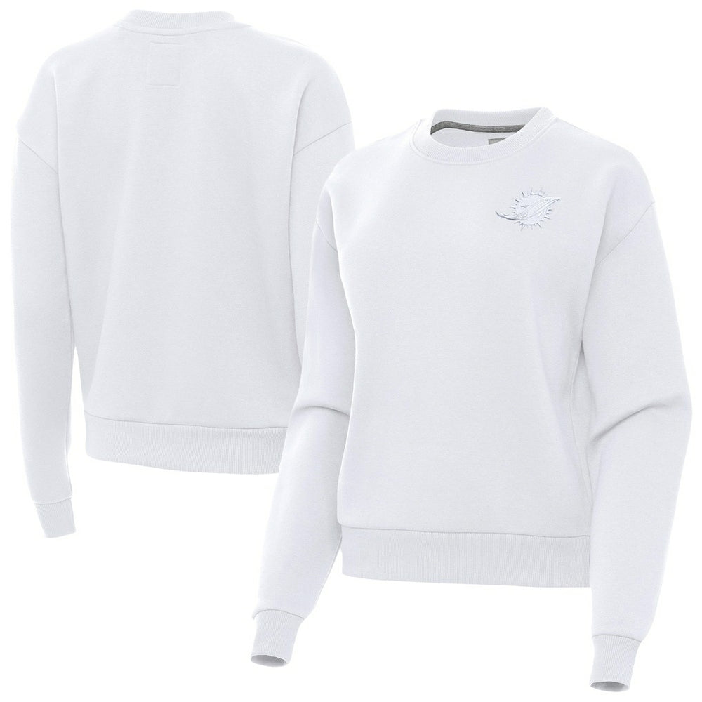 Miami Dolphins  Antigua Women's Victory Crew Pullover Sweatshirt