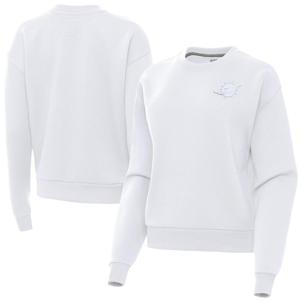 Miami Dolphins  Antigua Women's Victory Crew Pullover Sweatshirt