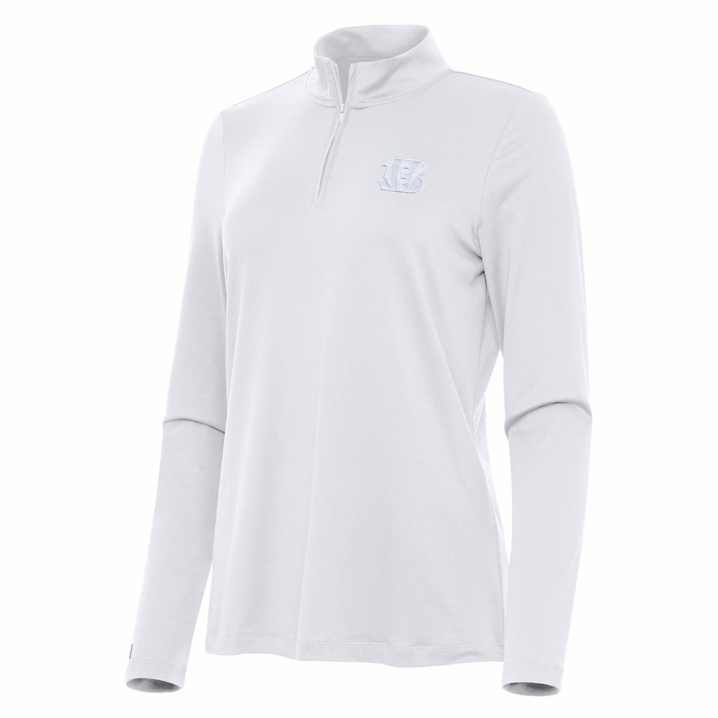 Cincinnati Bengals  Antigua Women's Reprocess Quarter-Zip Top