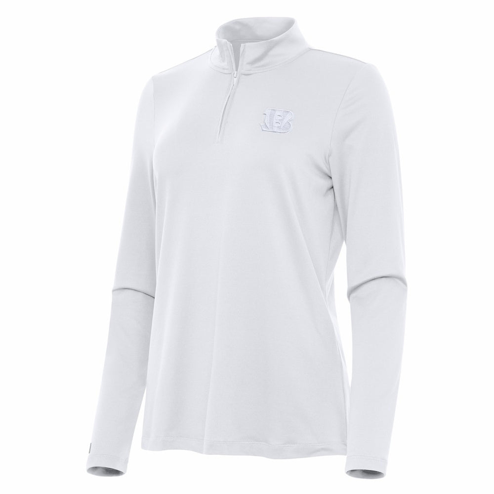 Cincinnati Bengals  Antigua Women's Reprocess Quarter-Zip Top