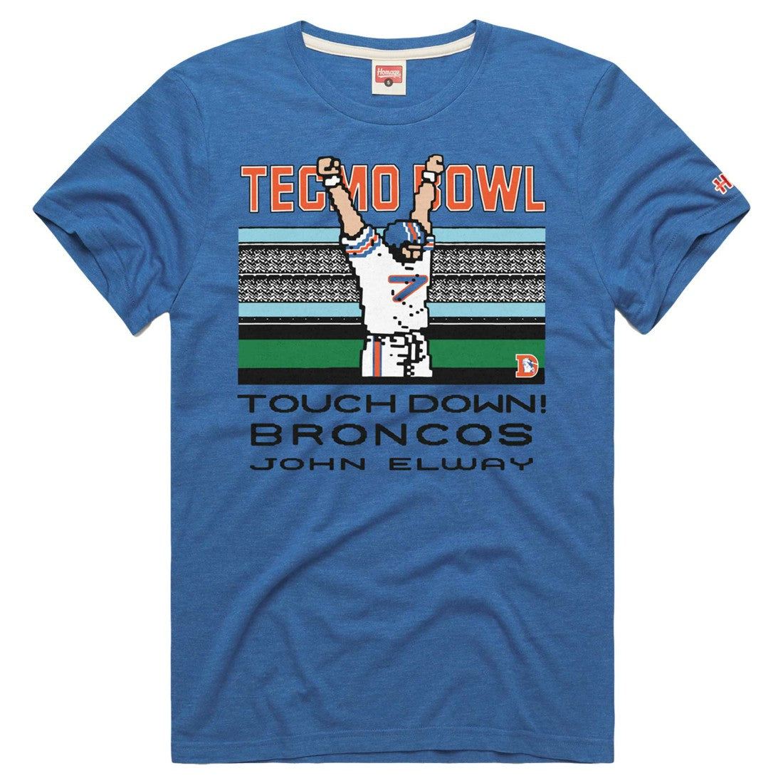 Denver Broncos  John Elway  Homage Unisex Tecmo Bowl Retired Player Graphic Tri-Blend T-Shirt