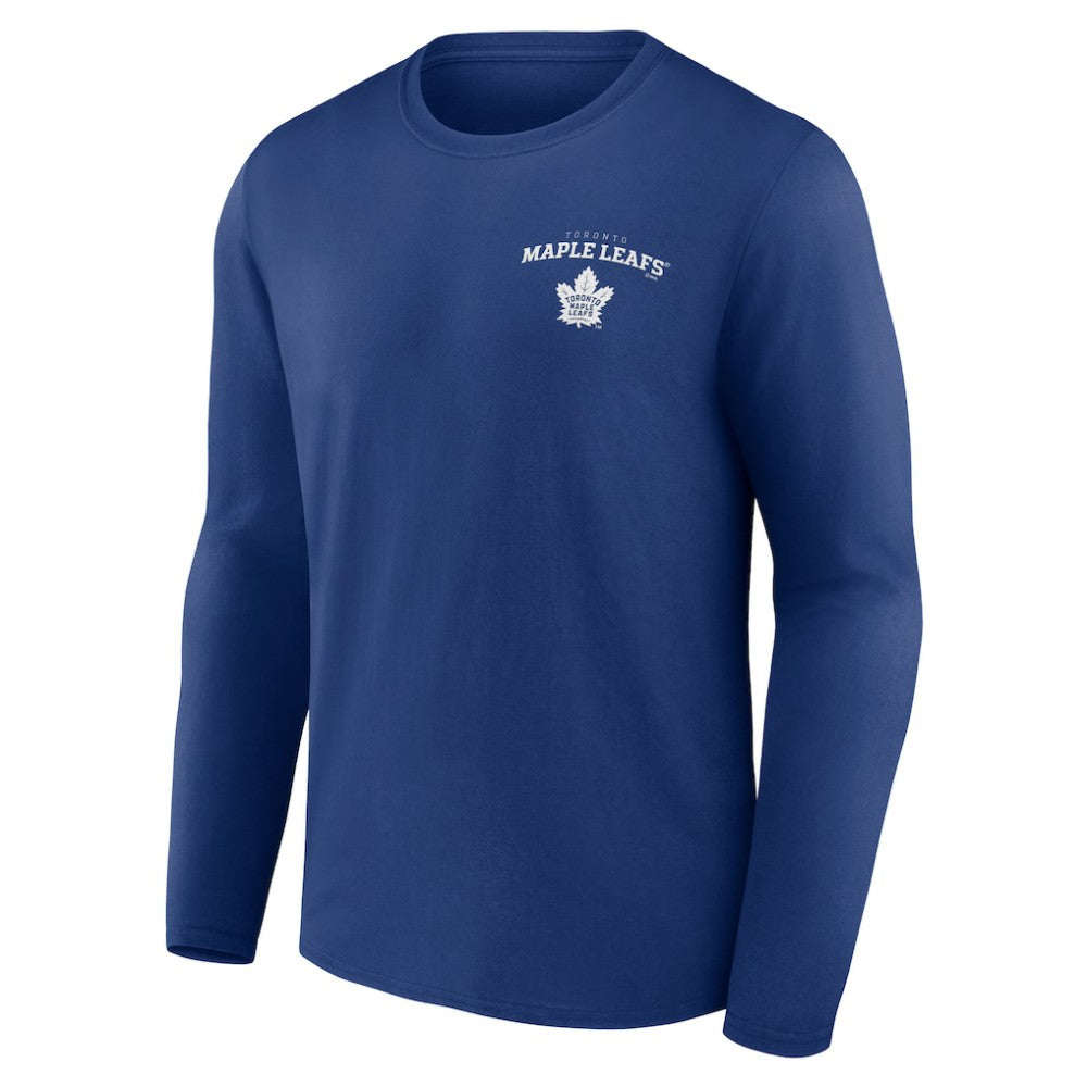 Toronto Maple Leafs Blue Team Lockup Long Sleeve T-Shirt Discount