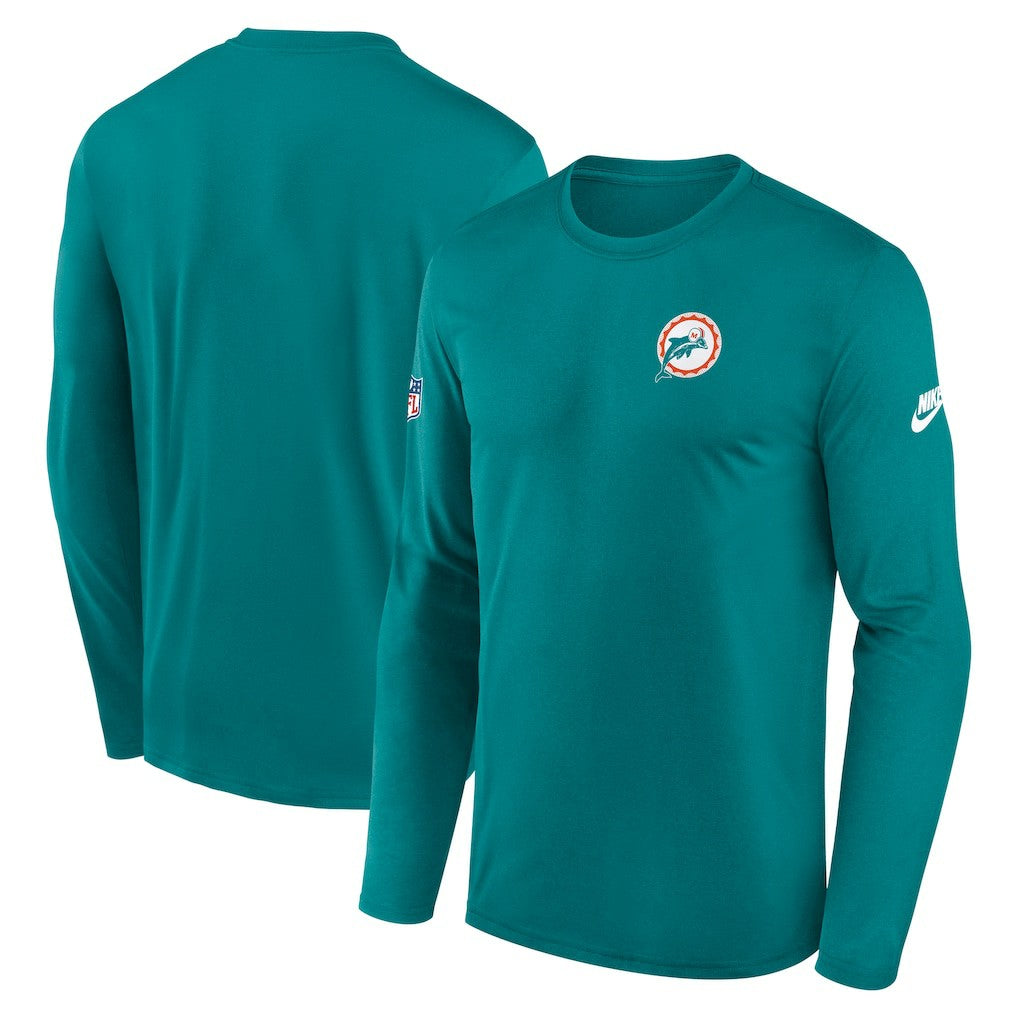 Miami Dolphins Nike Legend Small Logo Dri-FIT Long Sleeve T-Shirt