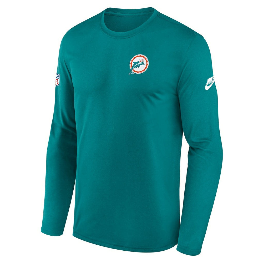 Miami Dolphins Nike Legend Small Logo Dri-FIT Long Sleeve T-Shirt