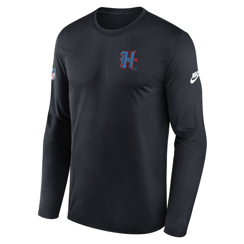 Houston Texans Nike Legend Small Logo Dri-FIT Long Sleeve T-Shirt