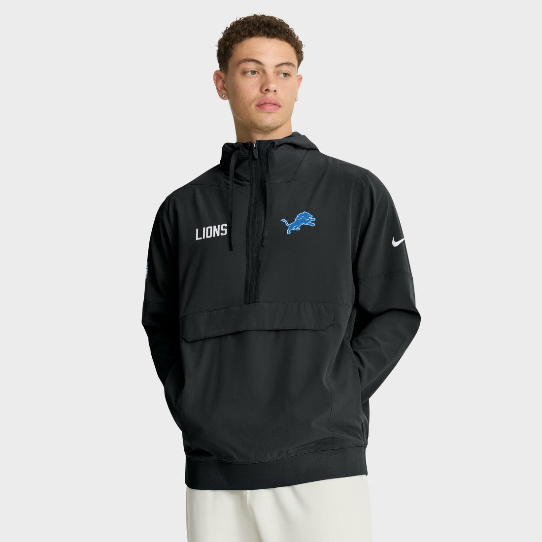 Detroit Lions Nike Sideline Alt Pack Anorak Half-Zip Hoodie Jacket