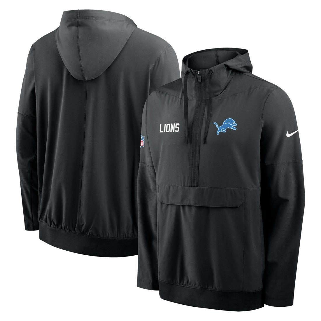 Detroit Lions Nike Sideline Alt Pack Anorak Half-Zip Hoodie Jacket