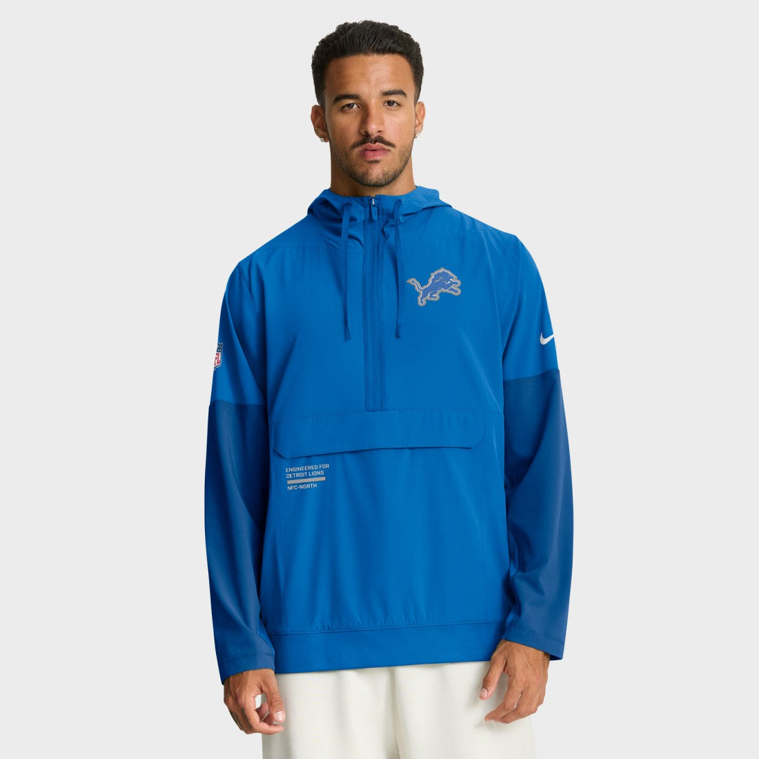 Detroit Lions Nike Sideline Anorak Half-Zip Hoodie Jacket