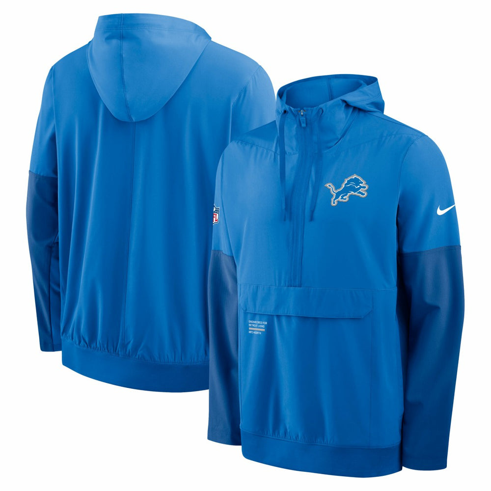 Detroit Lions Nike Sideline Anorak Half-Zip Hoodie Jacket