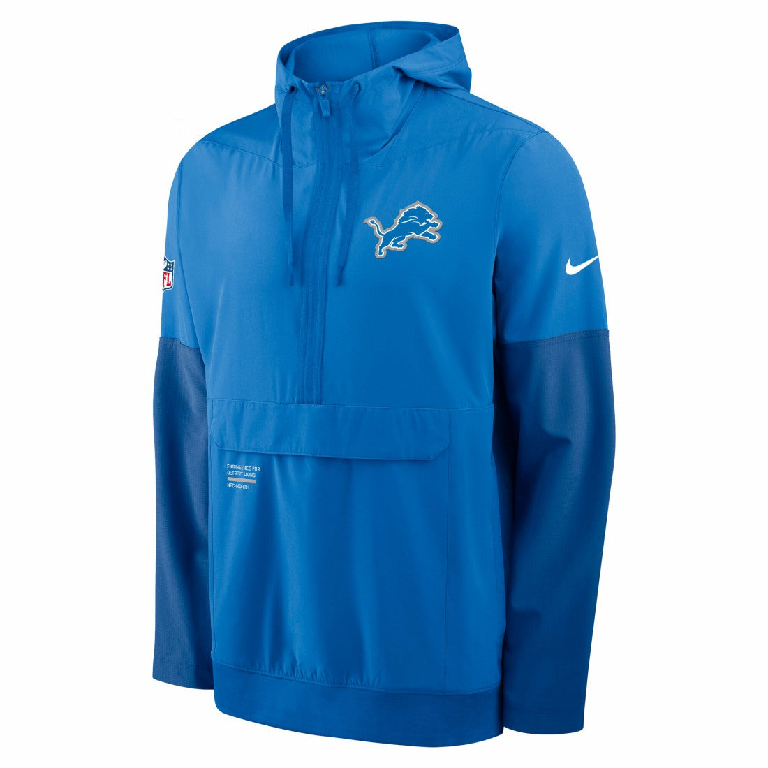 Detroit Lions Nike Sideline Anorak Half-Zip Hoodie Jacket