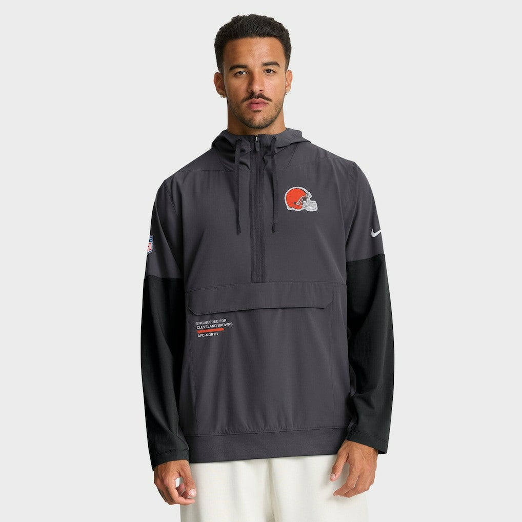 Cleveland Browns Nike Sideline Anorak Half-Zip Hoodie Jacket