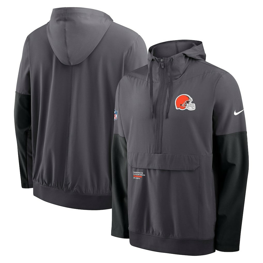 Cleveland Browns Nike Sideline Anorak Half-Zip Hoodie Jacket