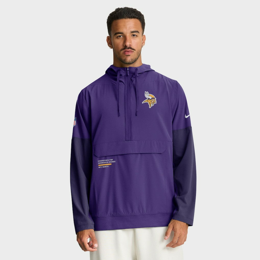 Minnesota Vikings Nike Sideline Anorak Half-Zip Hoodie Jacket