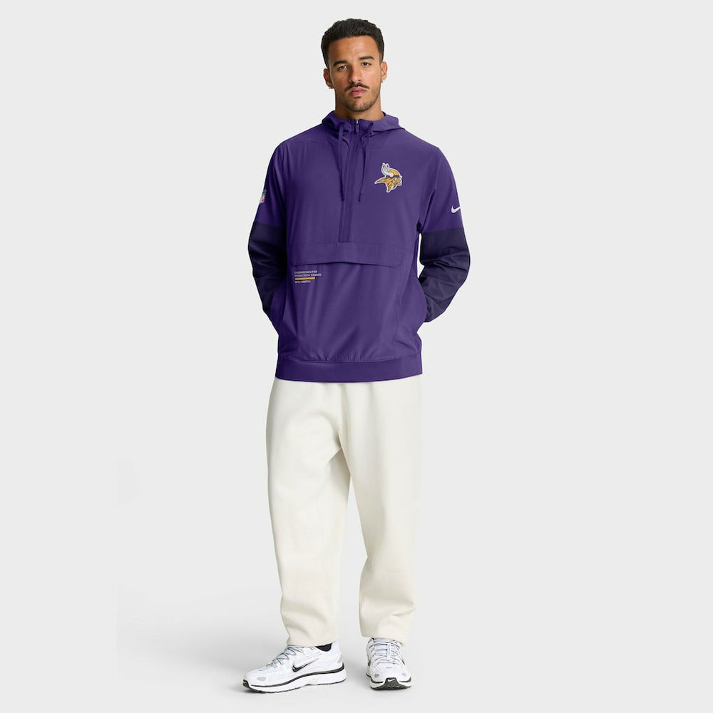 Minnesota Vikings Nike Sideline Anorak Half-Zip Hoodie Jacket