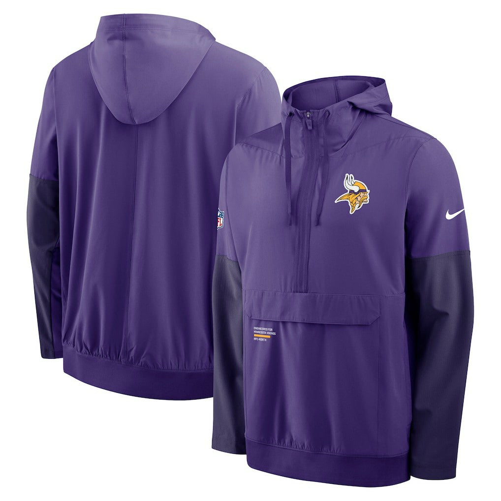 Minnesota Vikings Nike Sideline Anorak Half-Zip Hoodie Jacket