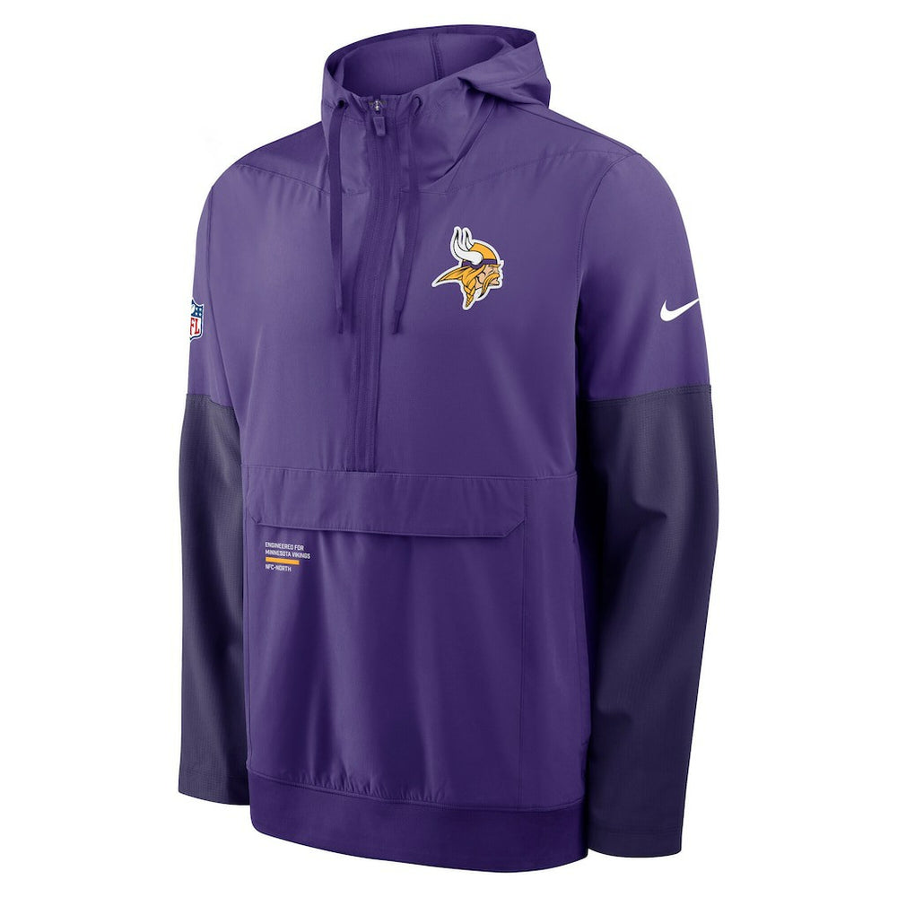 Minnesota Vikings Nike Sideline Anorak Half-Zip Hoodie Jacket