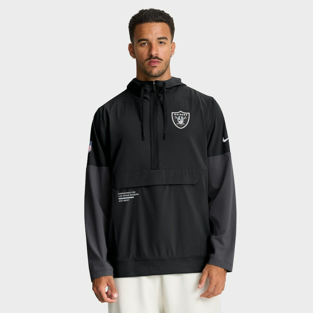 Las Vegas Raiders Nike Sideline Anorak Half-Zip Hoodie Jacket
