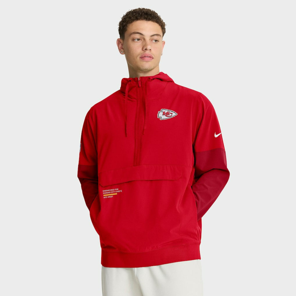 Kansas City Chiefs Nike Sideline Anorak Half-Zip Hoodie Jacket