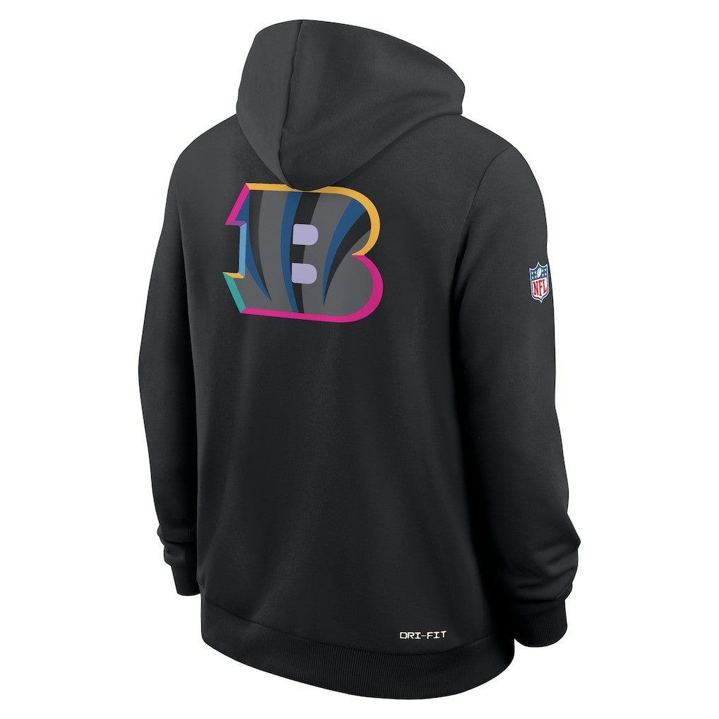 Cincinnati Bengals Nike 2025 NFL Crucial Catch Sideline Standard Issue Dri-FIT Hoodie