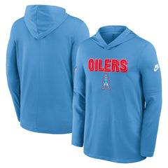 Tennessee Titans Nike Sideline Oilers Throwback Dri-FIT Long Sleeve Hoodie T-Shirt