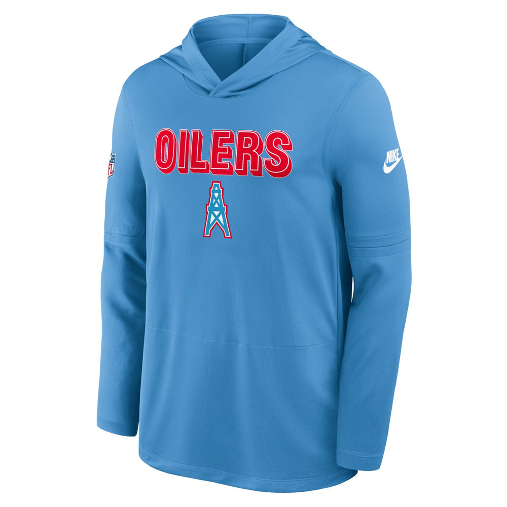 Tennessee Titans Nike Sideline Oilers Throwback Dri-FIT Long Sleeve Hoodie T-Shirt