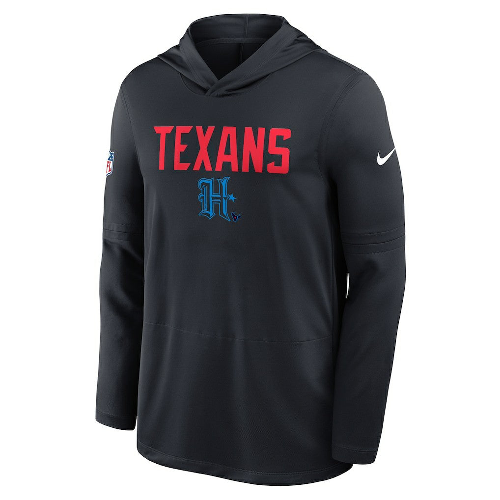 Houston Texans Nike Sideline Pass Accuracy Dri-FIT Long Sleeve Hoodie T-Shirt