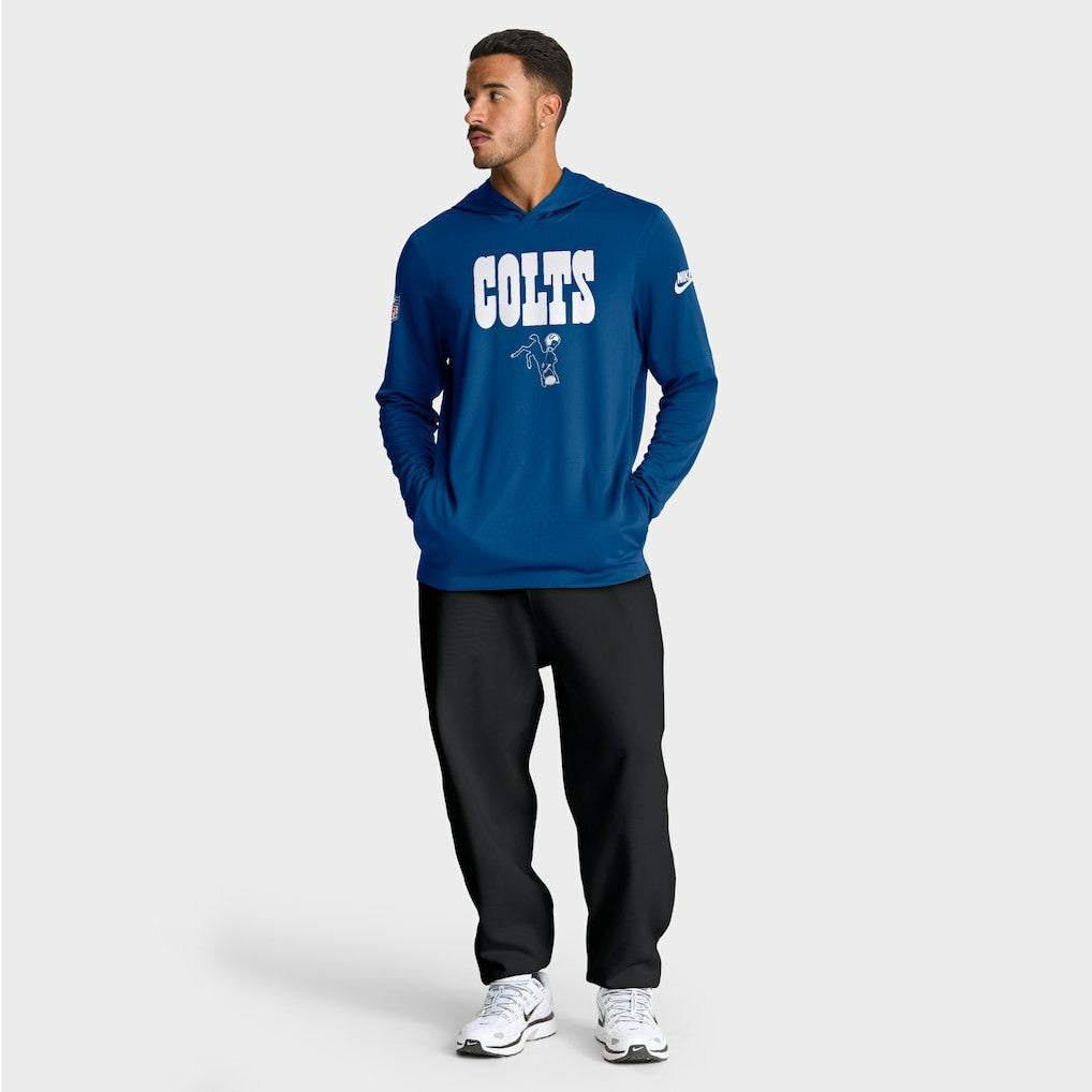 Indianapolis Colts Nike Sideline Pass Accuracy Dri-FIT Long Sleeve Hoodie T-Shirt