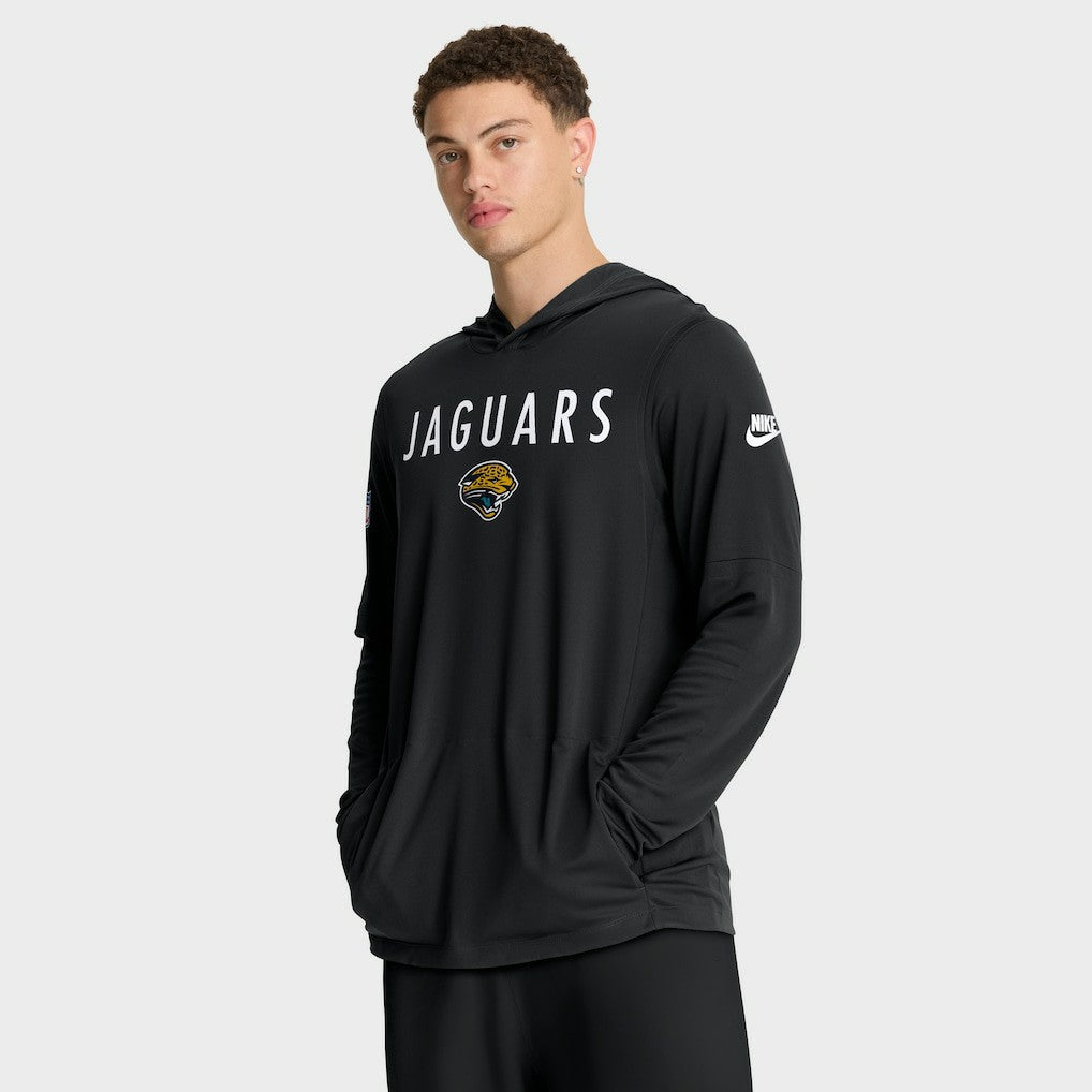 Jacksonville Jaguars Nike Sideline Pass Accuracy Dri-FIT Long Sleeve Hoodie T-Shirt