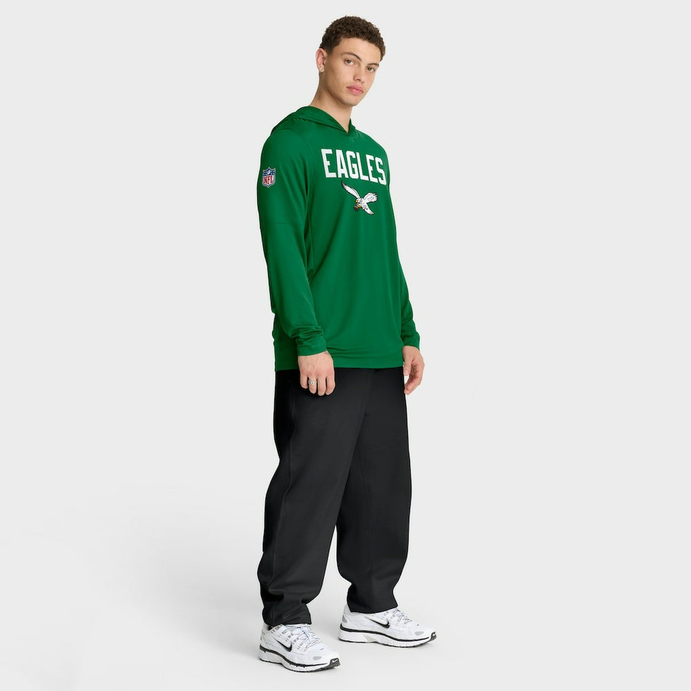 Philadelphia Eagles Nike Sideline Pass Accuracy Dri-FIT Long Sleeve Hoodie T-Shirt