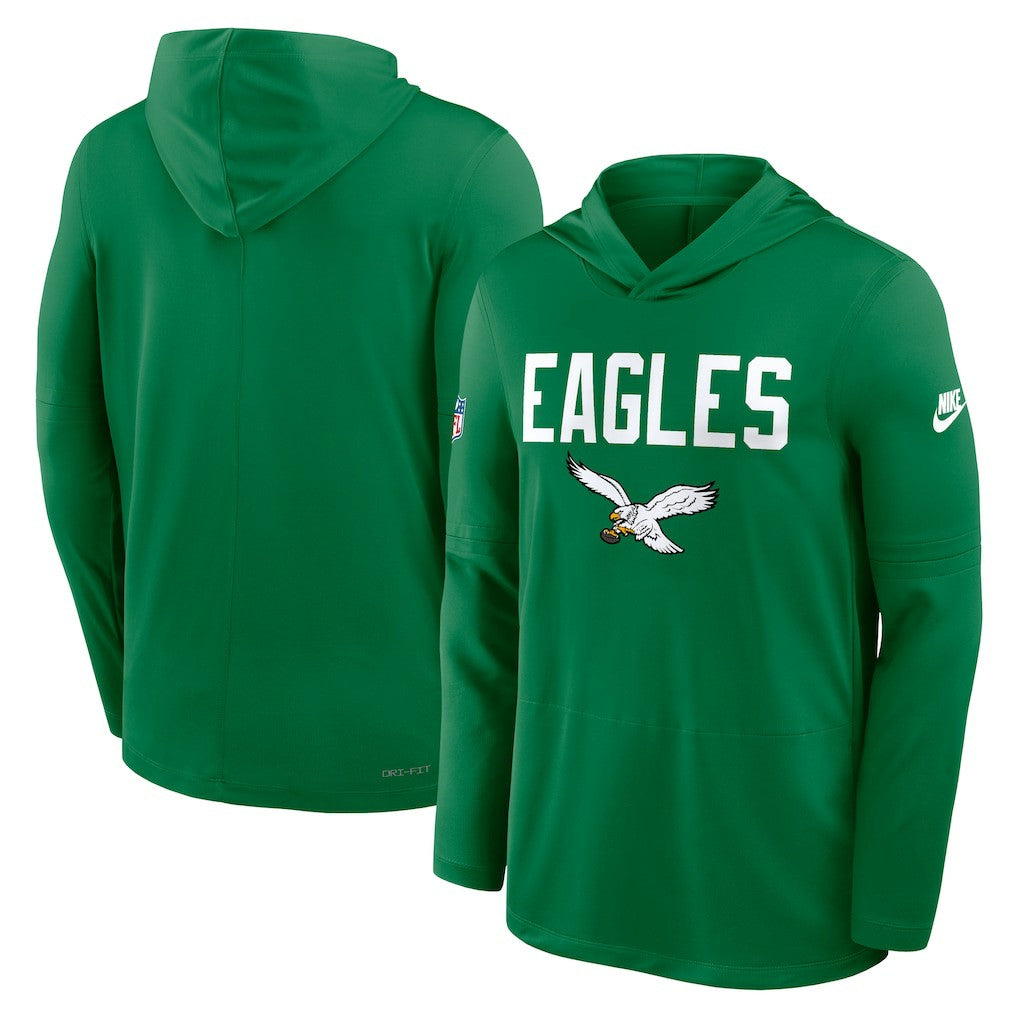Philadelphia Eagles Nike Sideline Pass Accuracy Dri-FIT Long Sleeve Hoodie T-Shirt