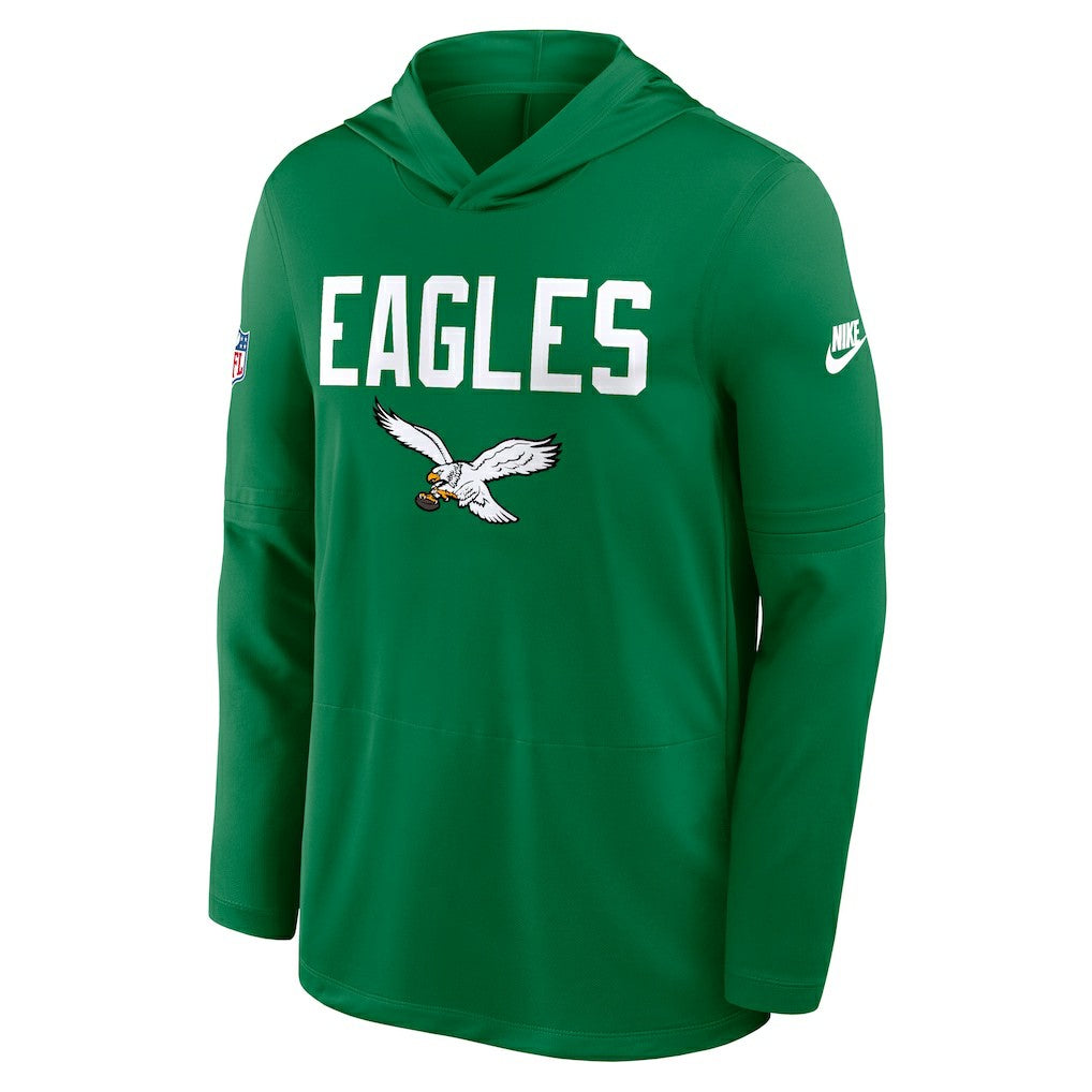 Philadelphia Eagles Nike Sideline Pass Accuracy Dri-FIT Long Sleeve Hoodie T-Shirt