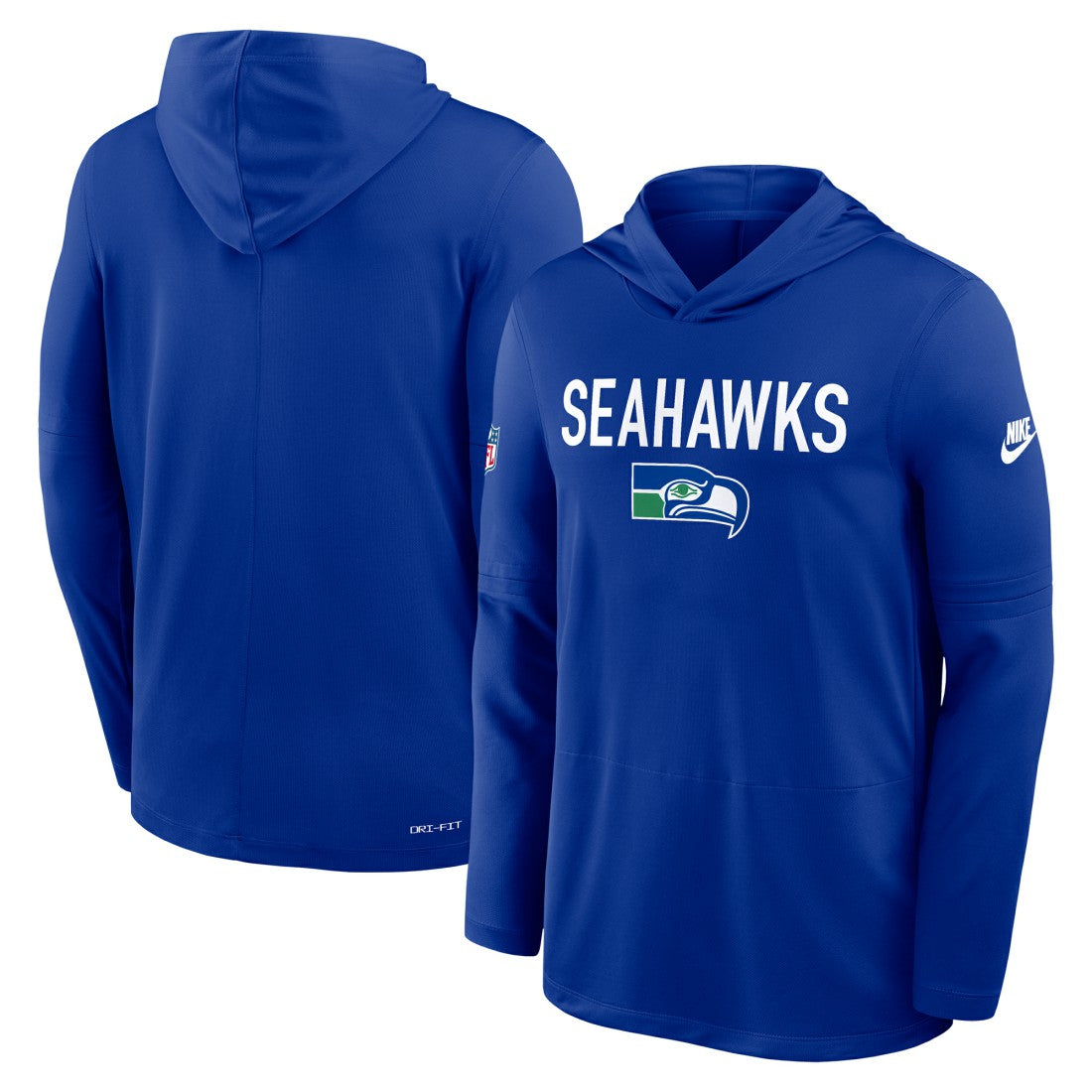 Seattle Seahawks Nike Sideline Pass Accuracy Dri-FIT Long Sleeve Hoodie T-Shirt