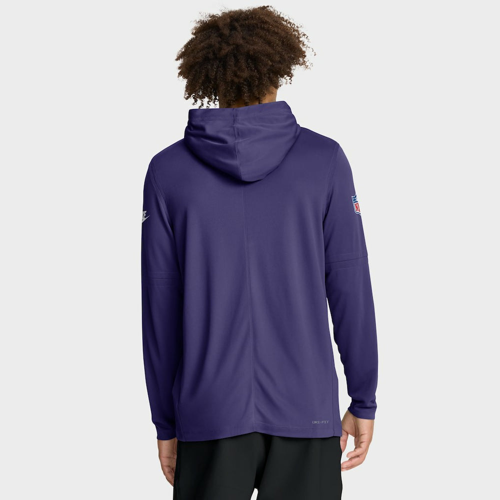 Minnesota Vikings Nike Sideline Pass Accuracy Dri-FIT Long Sleeve Hoodie T-Shirt