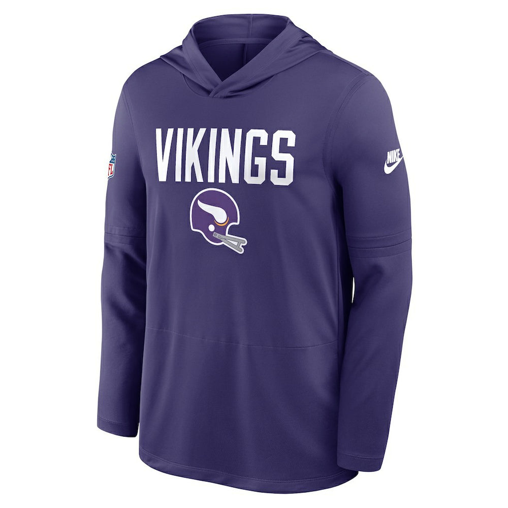 Minnesota Vikings Nike Sideline Pass Accuracy Dri-FIT Long Sleeve Hoodie T-Shirt