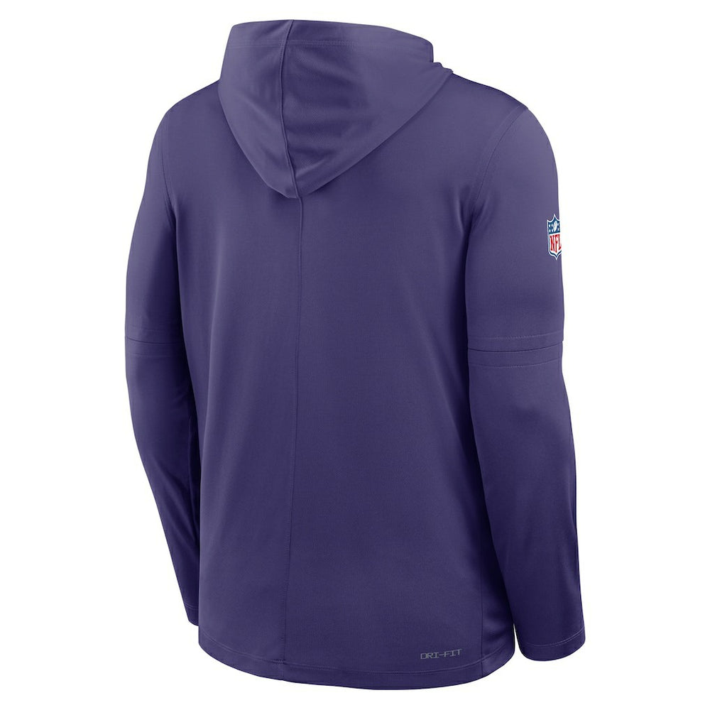 Minnesota Vikings Nike Sideline Pass Accuracy Dri-FIT Long Sleeve Hoodie T-Shirt