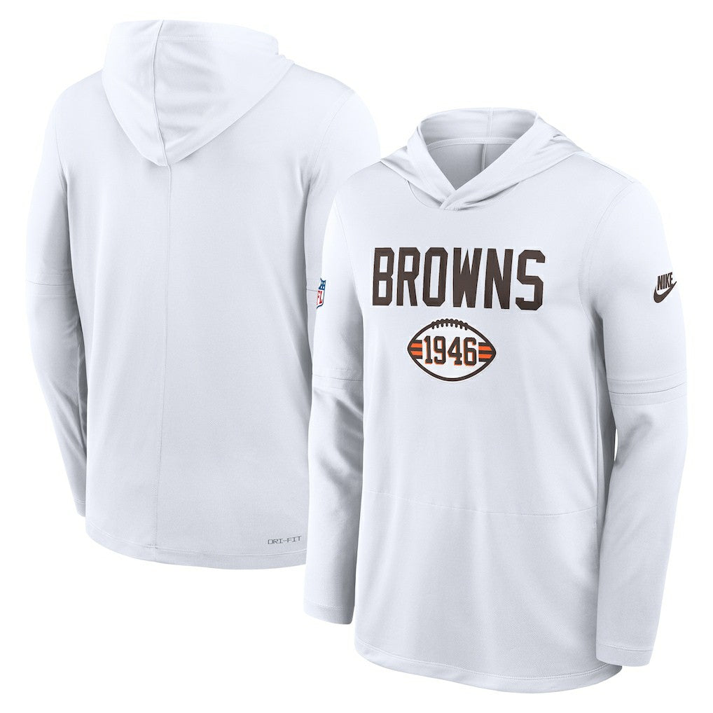 Cleveland Browns Nike Sideline Pass Accuracy Dri-FIT Long Sleeve Hoodie T-Shirt