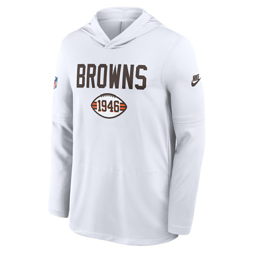 Cleveland Browns Nike Sideline Pass Accuracy Dri-FIT Long Sleeve Hoodie T-Shirt