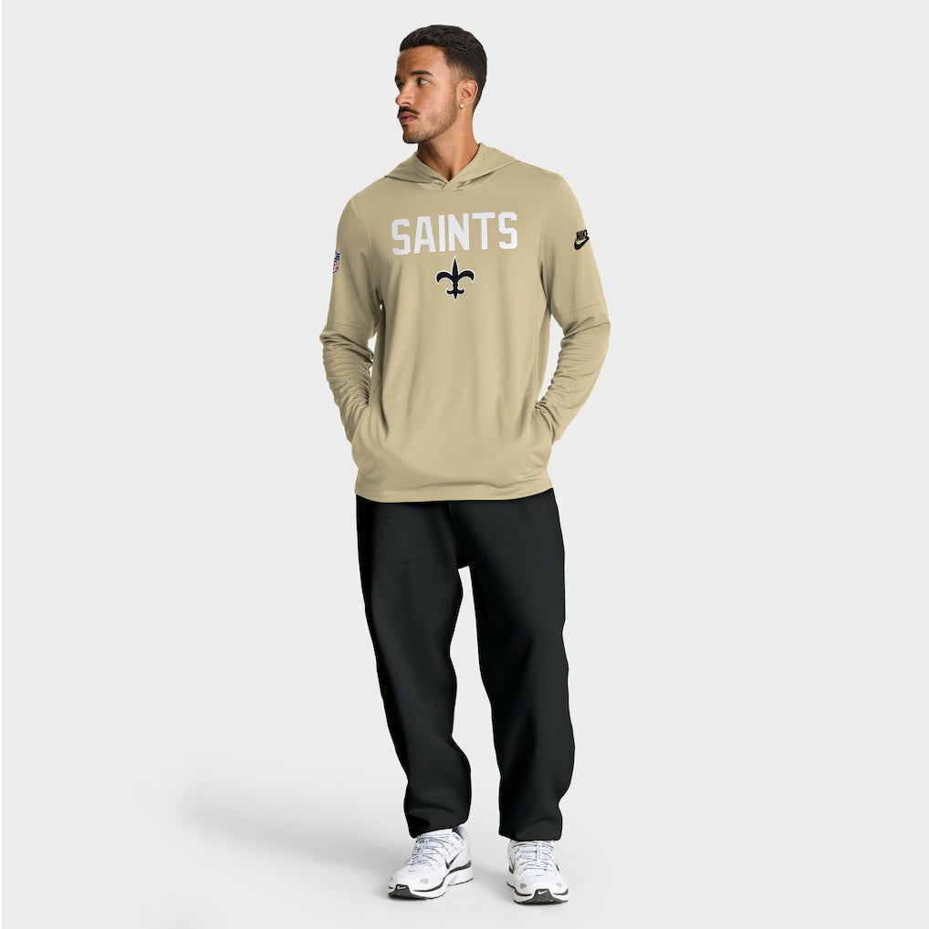 New Orleans Saints Nike Sideline Pass Accuracy Dri-FIT Long Sleeve Hoodie T-Shirt