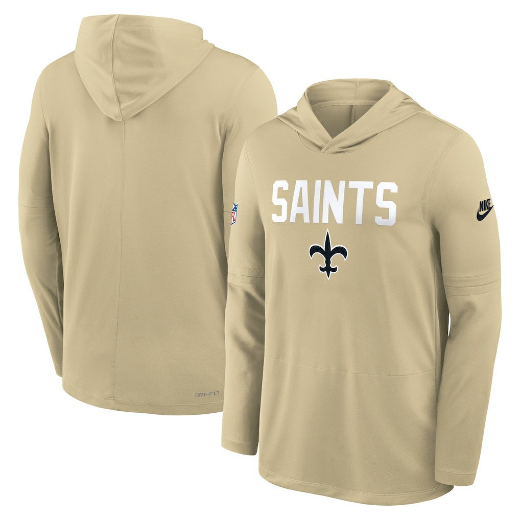 New Orleans Saints Nike Sideline Pass Accuracy Dri-FIT Long Sleeve Hoodie T-Shirt