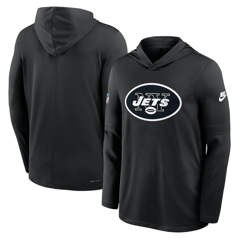New York Jets Nike Sideline Pass Accuracy Dri-FIT Long Sleeve Hoodie T-Shirt