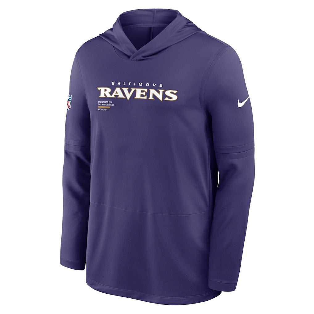 Baltimore Ravens Nike Sideline Pure Fury Performance Long Sleeve Hoodie T-Shirt
